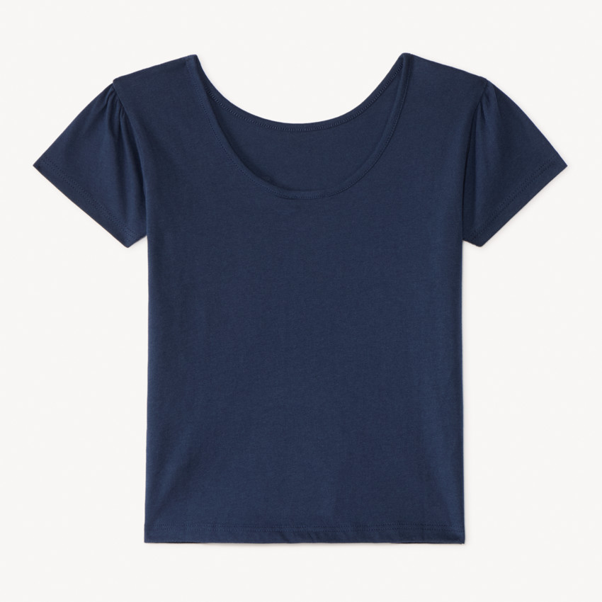 Camiseta de manga corta con flores bordadas y lentejuelas para niña 