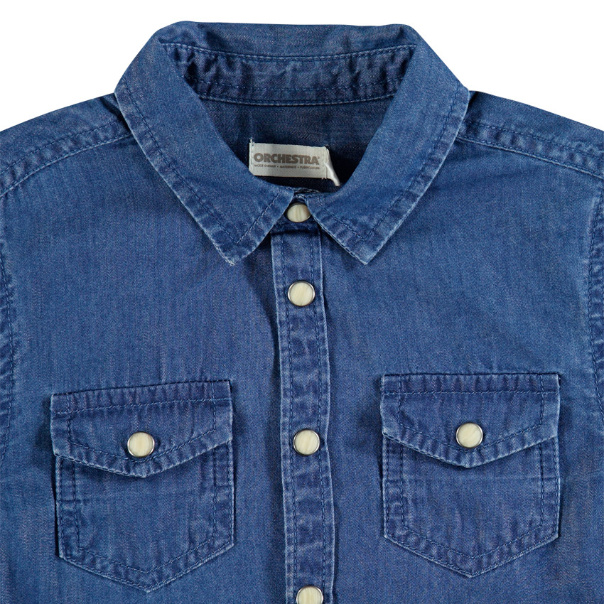 Camisa vaquera manga larga bolsillos con solapa  Additional Camisa vaquera manga larga bolsillos con solapa