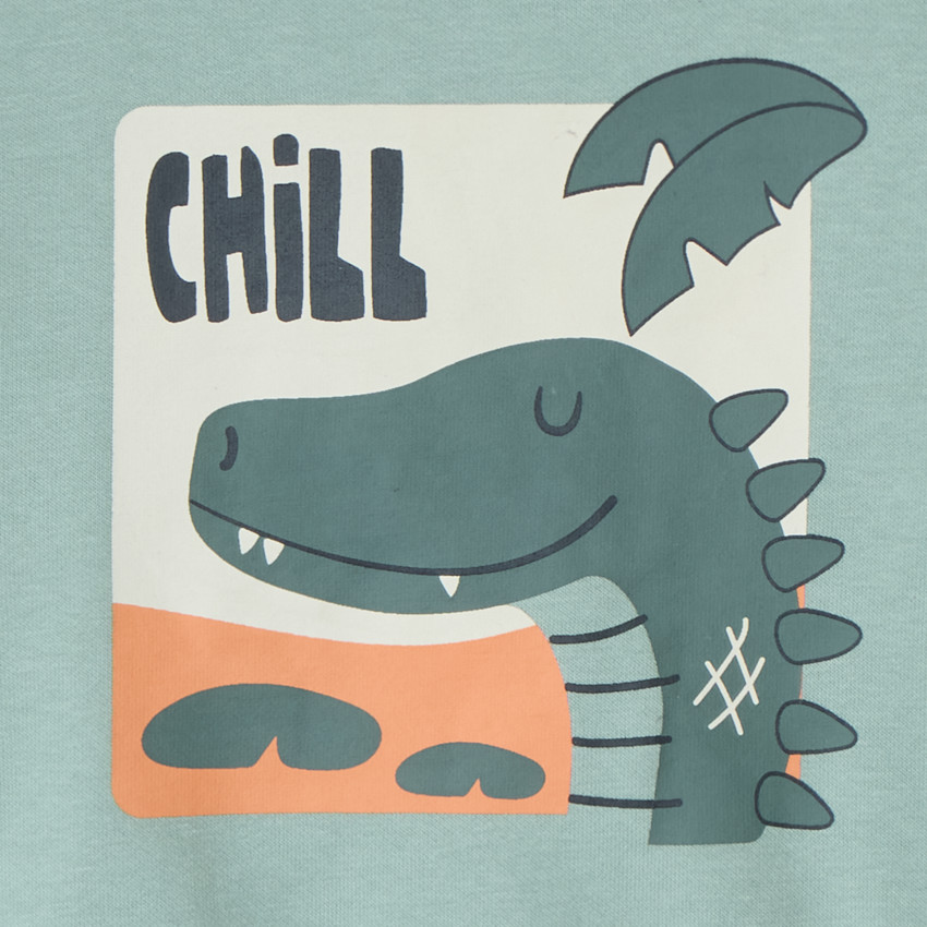 Sudadera de felpa oversize con estampado de cocodrilo para bebé niño. 