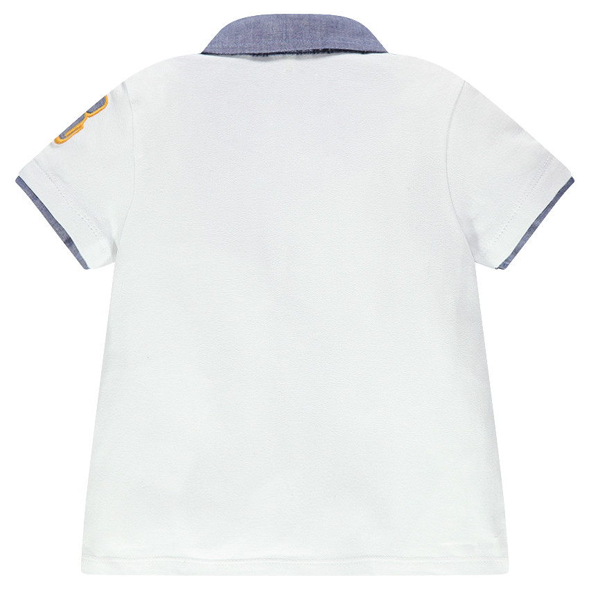 Polo manga corta efecto denim 