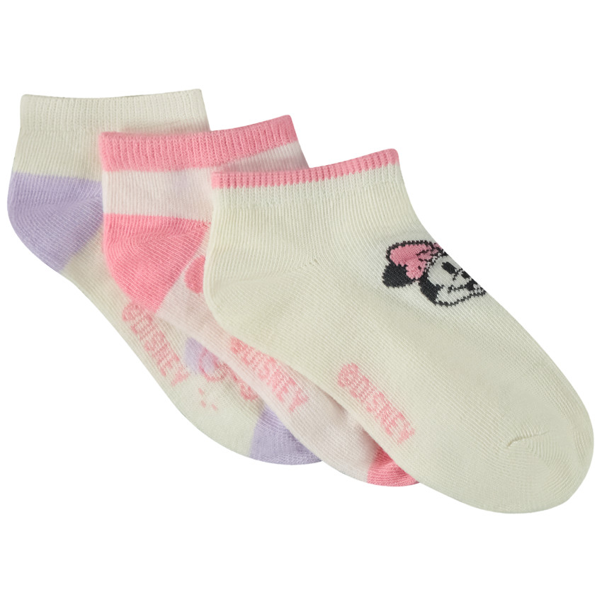Pack de 3 pares de calcetines cortos Minnie Disney para niña 