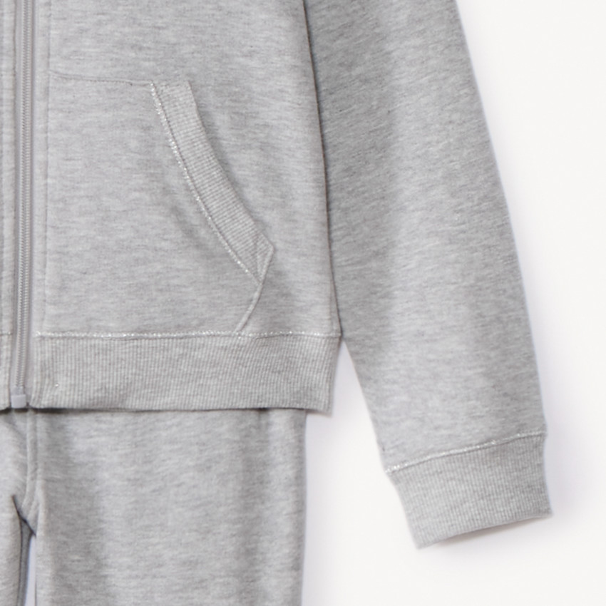 Conjunto de jogging de felpa lisa para niña 