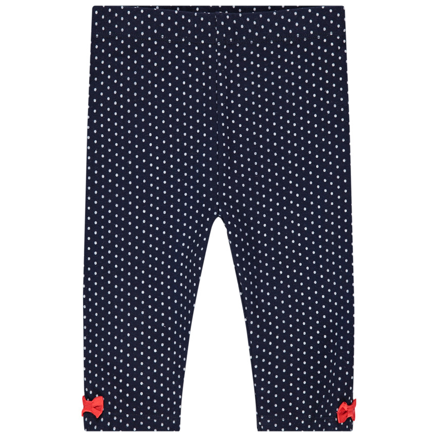 Legging à pois all-over et noeuds rouges 
