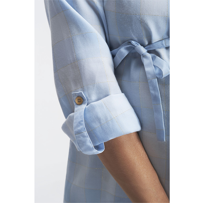 Camisas de manga larga con cuadros y ribetes brillantes 