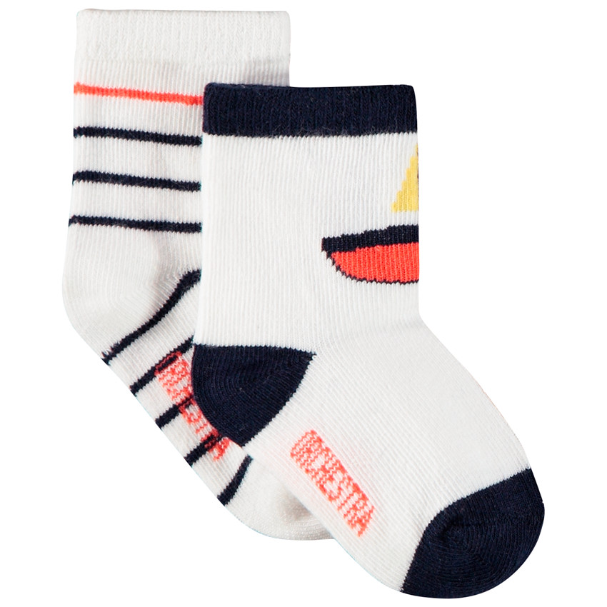 Pack de 2 pares de calcetines con estampado marino para bebé niño 