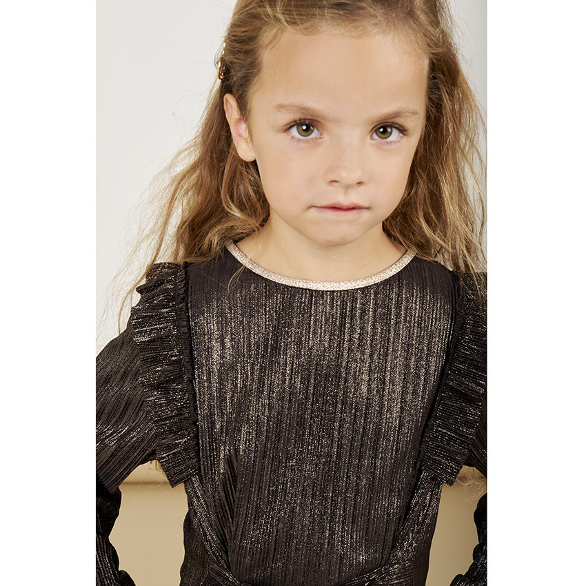 Mono largo con efecto irisado y cinturón para atar para niña 