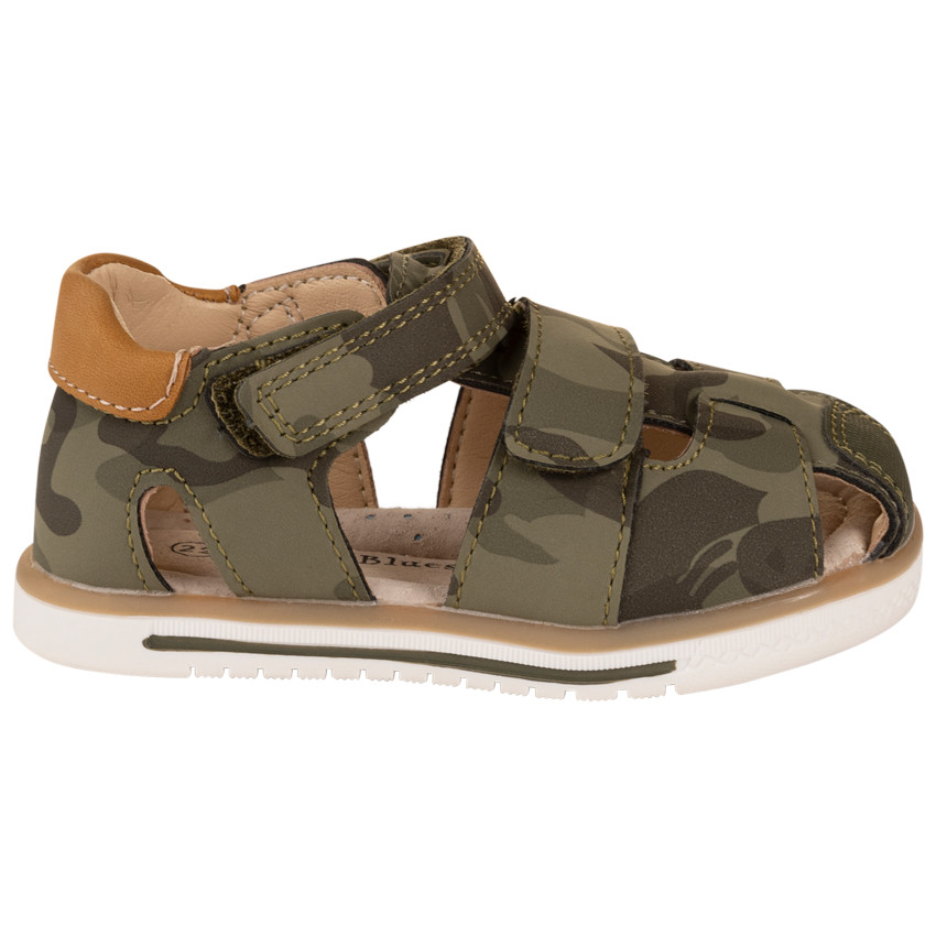 Sandalias cerradas y con velcro de estampado de camuflaje para bebé niño 