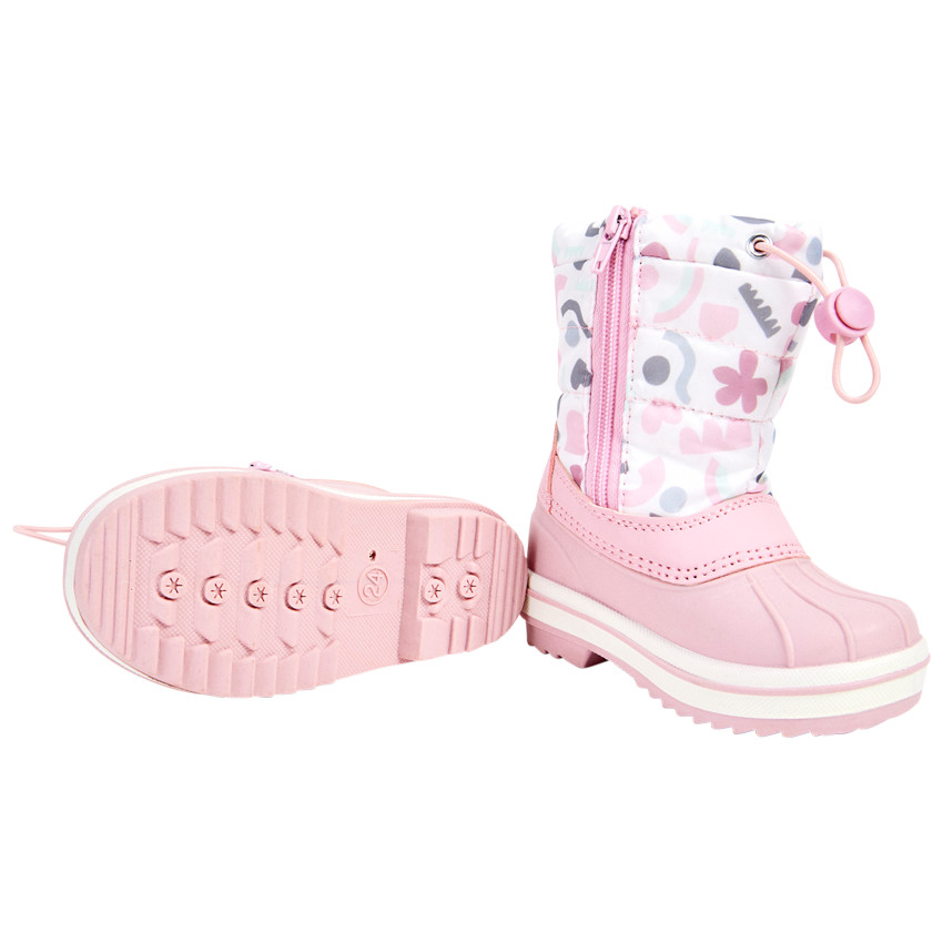 Pelele rosa estampado arty con cordón ajustable para bebé niña 