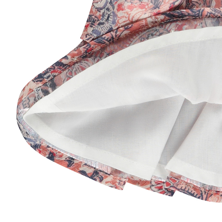 Falda de volantes con estampado cachemire y lurex para niña 