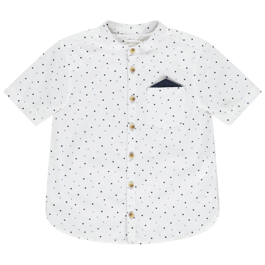 Camisa de manga corta con estampado de cuadros y pañuelo para niño 