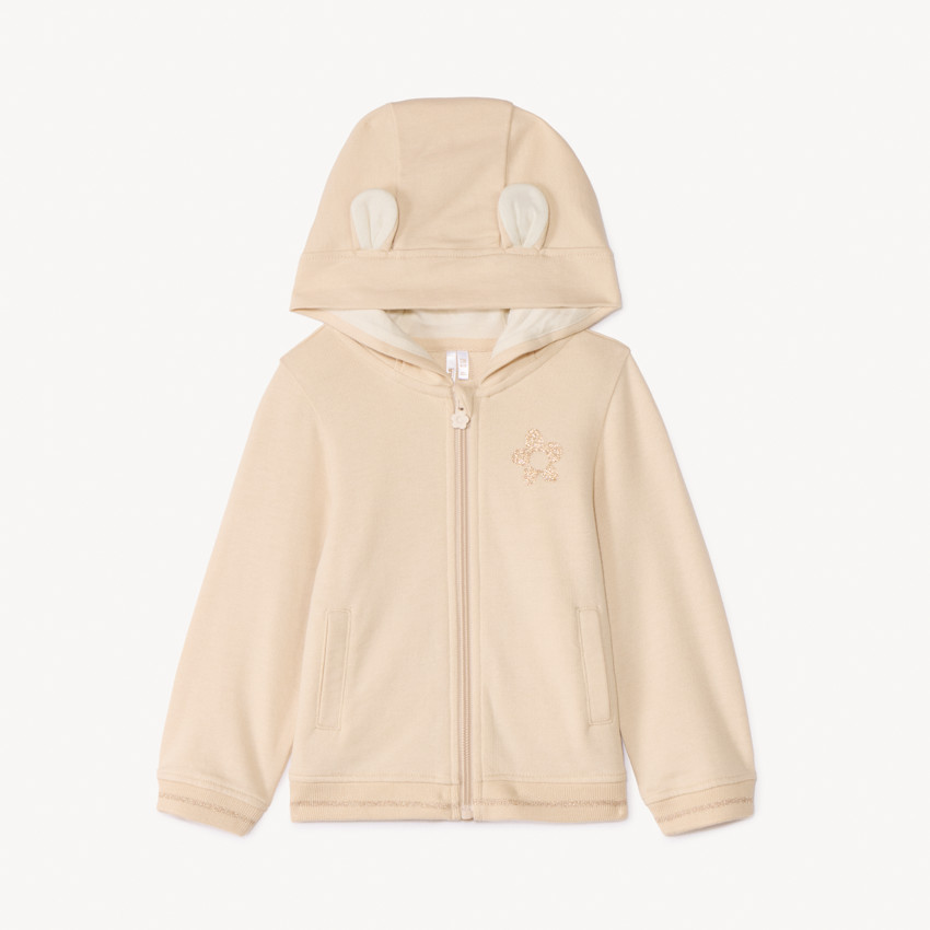 Chaleco de felpa con capucha divertida para niña. 