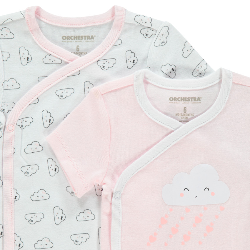 Pack de 2 bodies de manga corta estampados nubes  Additional Pack de 2 bodies de manga corta estampados nubes