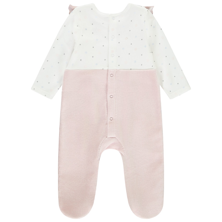 Pelele efecto 2 en 1 de terciopelo acanalado para bebé niña 