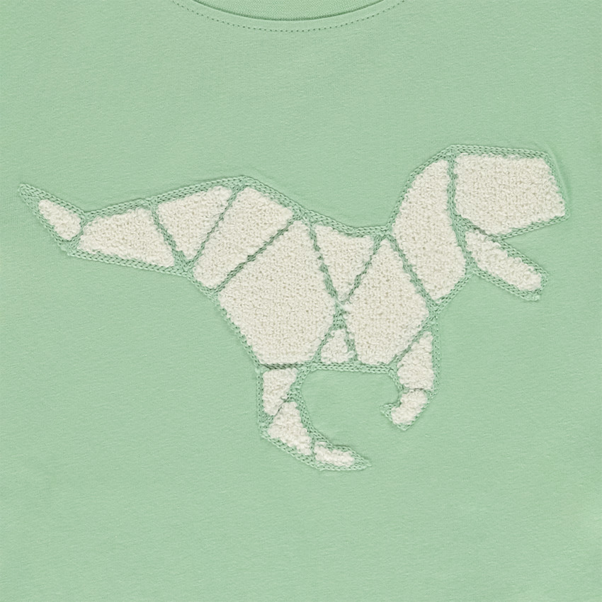 Camiseta manga corta con bordado efecto rizado fantasía para niño 