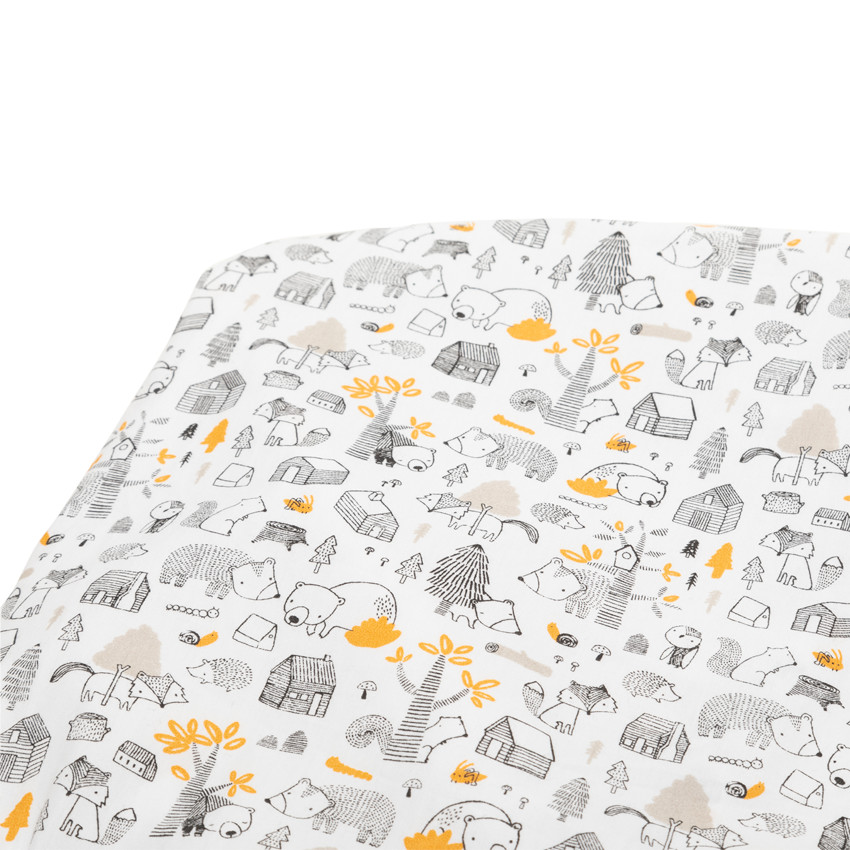 Sábana bajera Nos pequeños amigos en popelín estampado de animales 60 x 120 cm  Additional Sábana bajera Nos pequeños amigos en popelín estampado de animales 60 x 120 cm