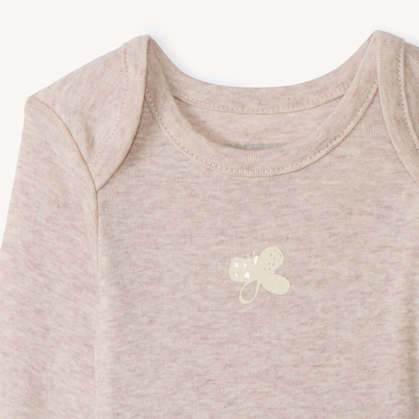 Lot de 5 bodies manches longues printés pour bébé fille 