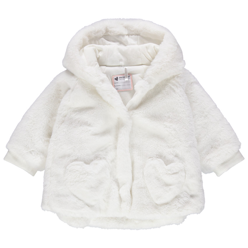 Chaqueta de borreguillo con capa, capucha y orejas de relieve 