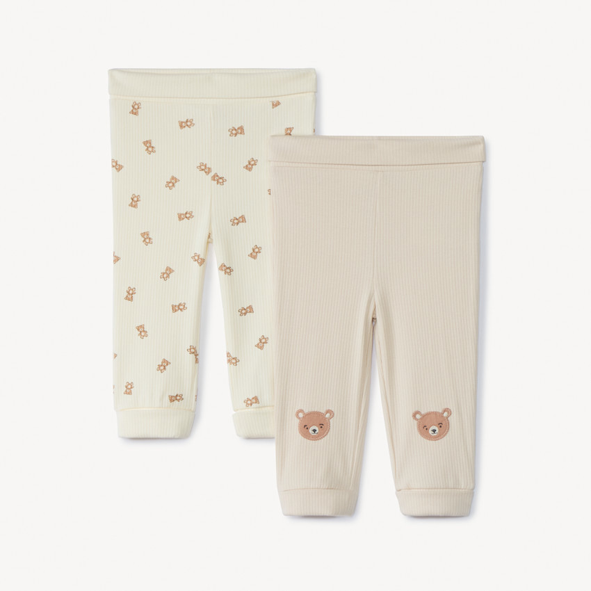 Conjunto de 2 calzoncillos evolutivos con motivos de ositos para bebé. 