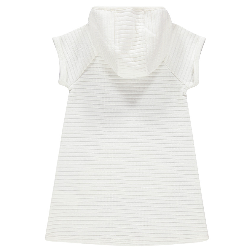 Vestido manga corta con capucha con estampado 