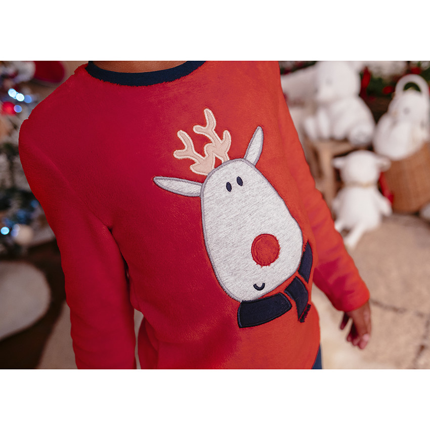 Pijama de sherpa motivo ciervo espíritu de Navidad   Additional Pijama de sherpa motivo ciervo espíritu de Navidad