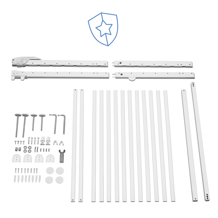 Barrera de seguridad ajustable Deco Pop por presión blanca 