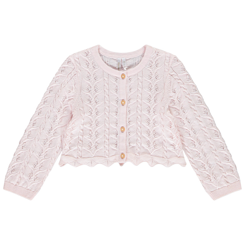 Chaqueta corta de punto calado para bebé niña  Additional Chaqueta corta de punto calado para bebé niña