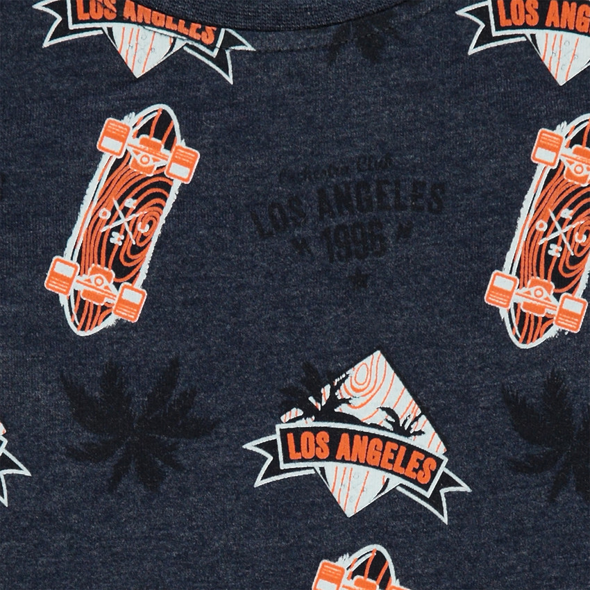 Camiseta de manga corta de punto con estampado all-over 