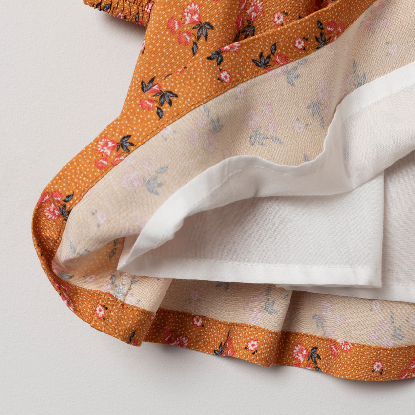 Vestido manga larga con flores all-over 