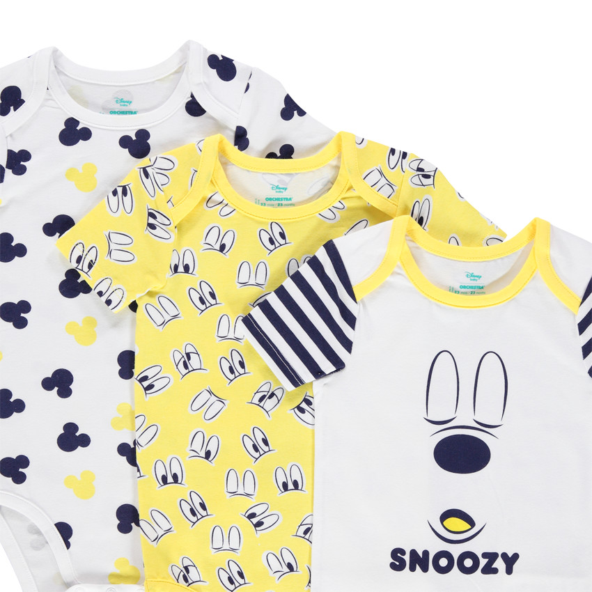 Pack de 3 bodies de manga corta con estampado de Mickey Disney  Additional Pack de 3 bodies de manga corta con estampado de Mickey Disney