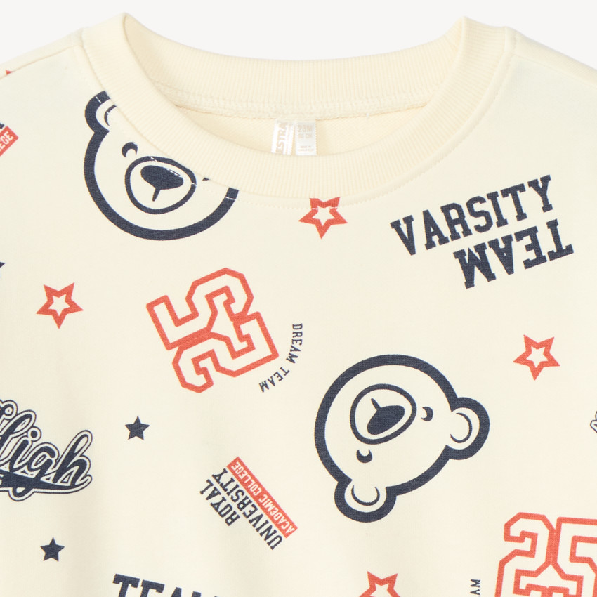 Sudadera de felpa semisobredimensionada para bebé niño con estampado divertido 