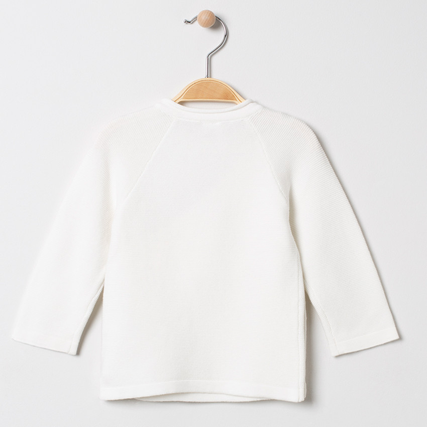 Chaleco de algodón con botones y bordado de plumas para bebé 