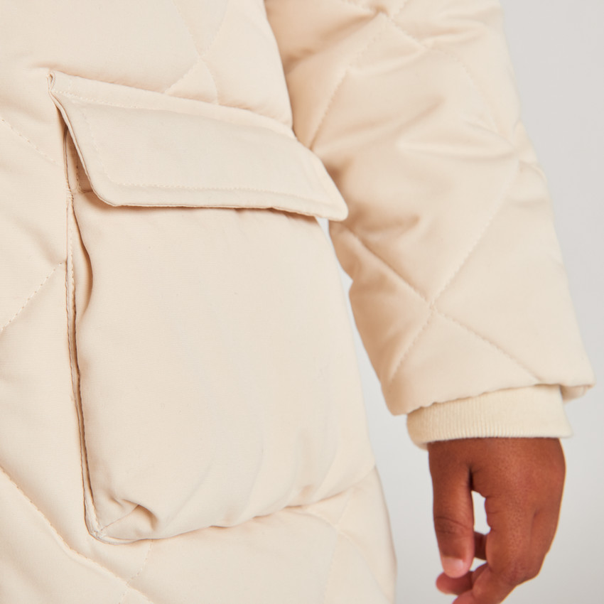 Chaqueta de twill y sherpa de manga larga + chaleco para niña 