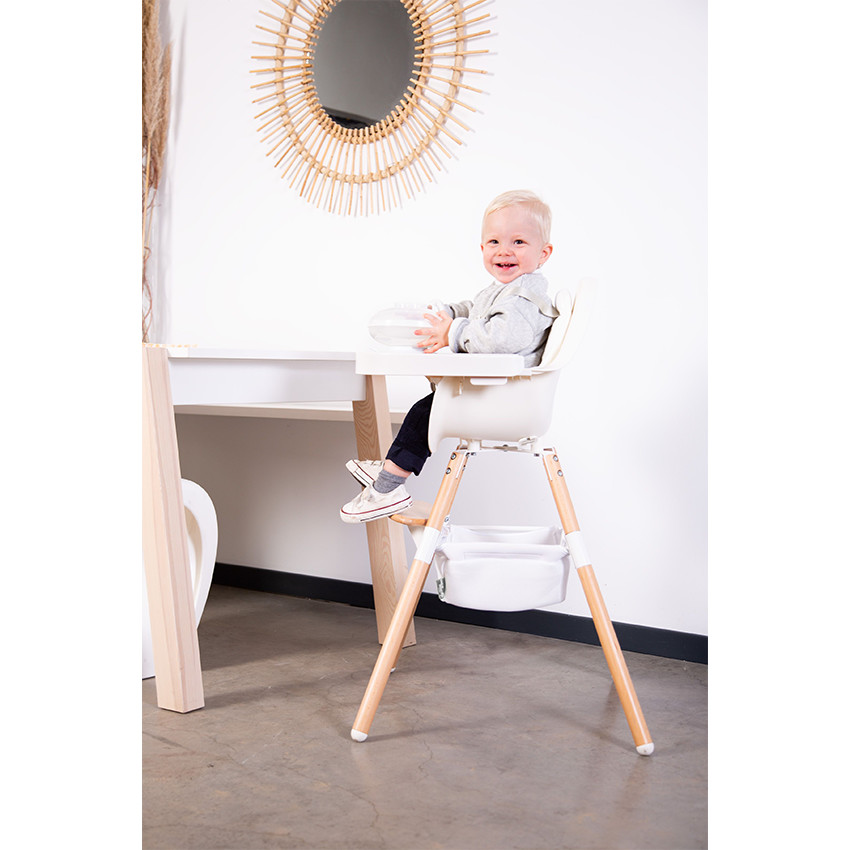 Chaise Haute Evolu 2 - Naturel/Blanc 