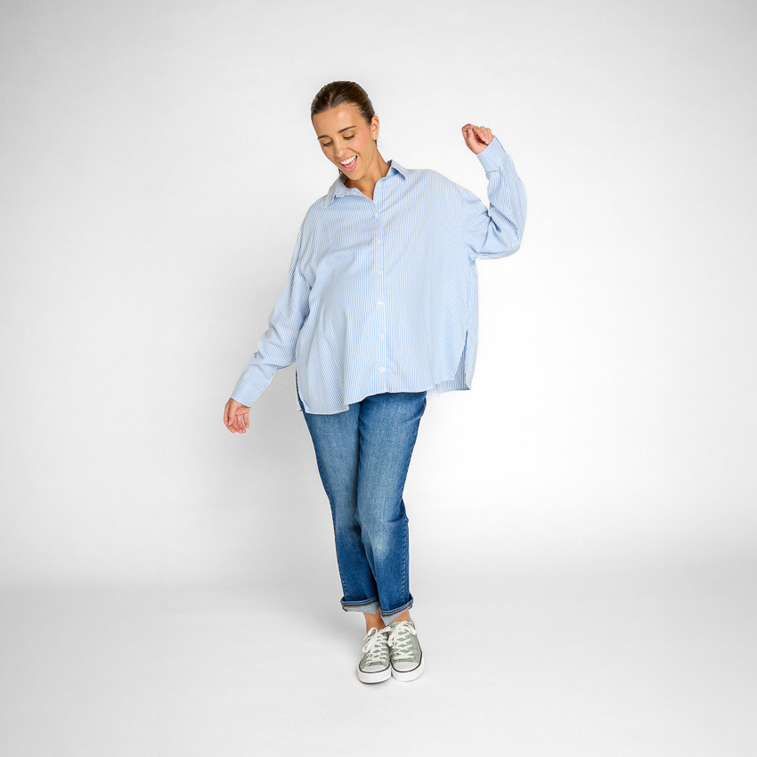 Chemise manches longues rayée pour femme 