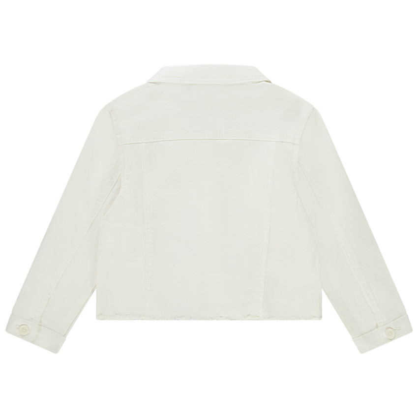 Chaqueta vaquera estilo worker con acabado raw cut para niña 