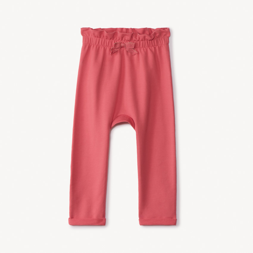 Pantalón jogging de felpa con cintura elástica y volante para bebé niña 