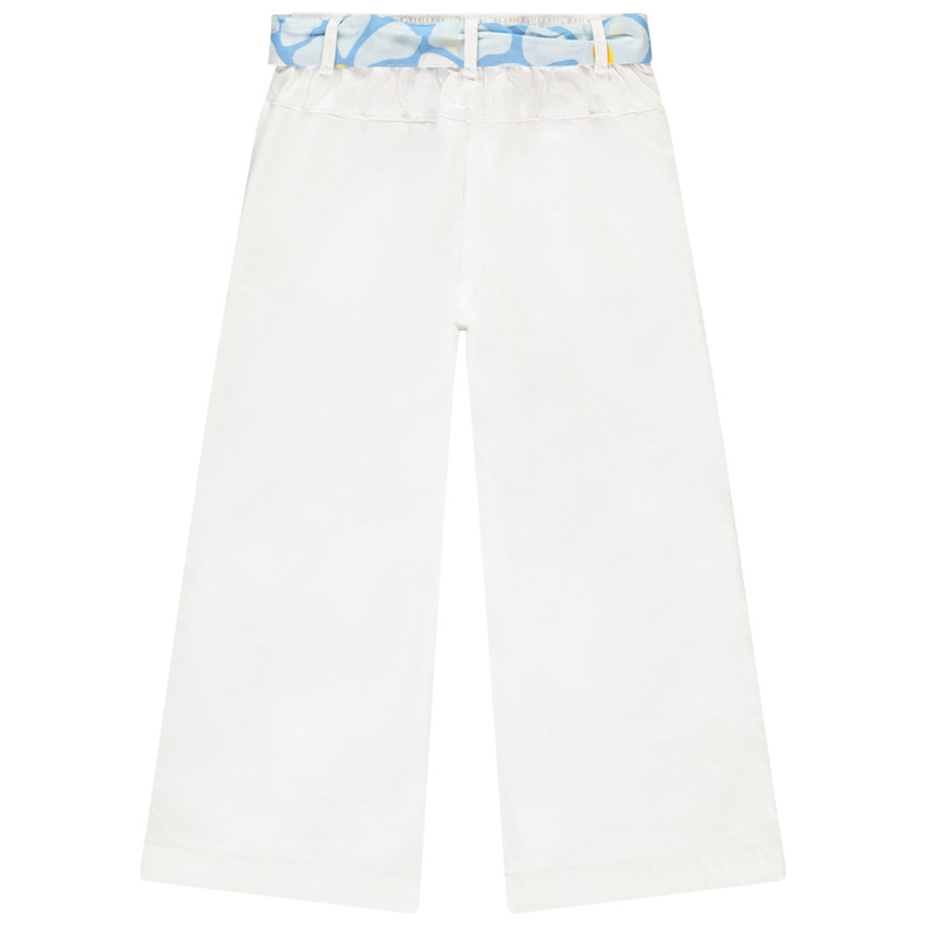 Pantalón liso de tela con cinturón decorativo para atar para niña  Additional Pantalón liso de tela con cinturón decorativo para atar para niña