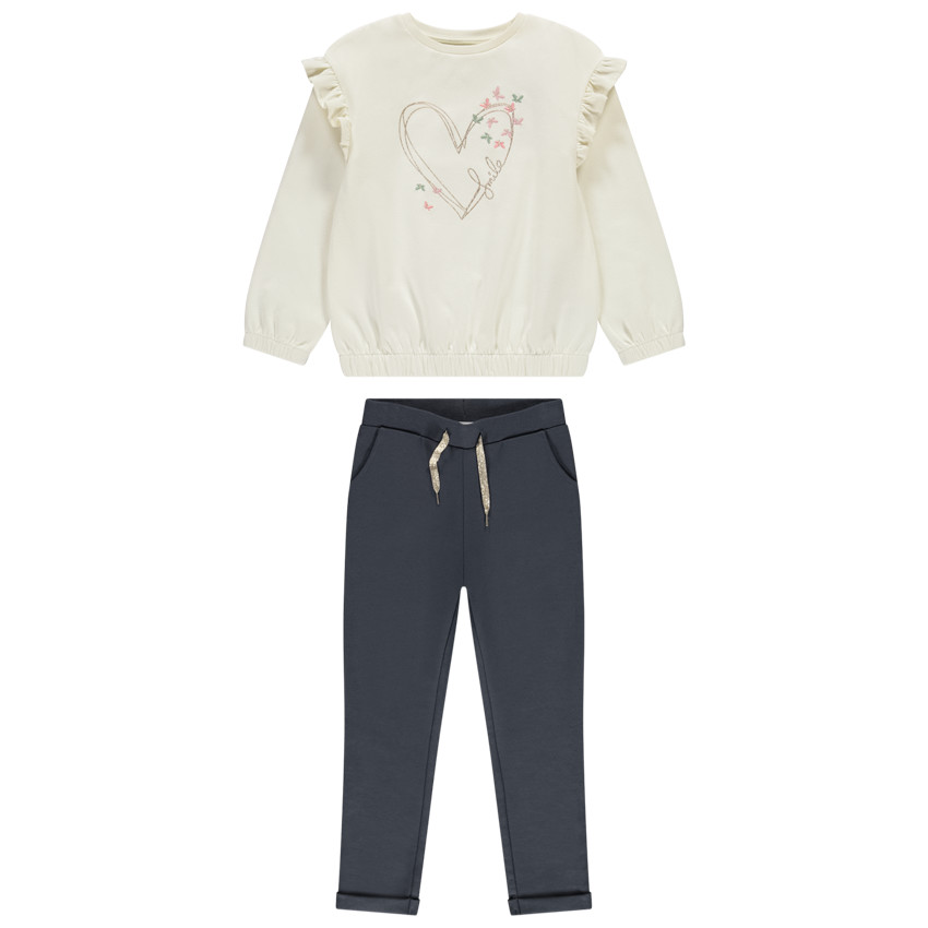 Conjunto de jogging con sudadera con volante niña 