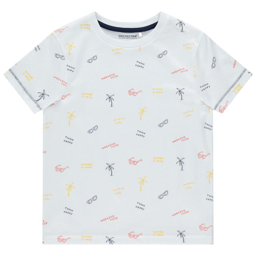 Camiseta manga corta algodón orgánico estampado fantasía all-over  Additional Camiseta manga corta algodón orgánico estampado fantasía all-over