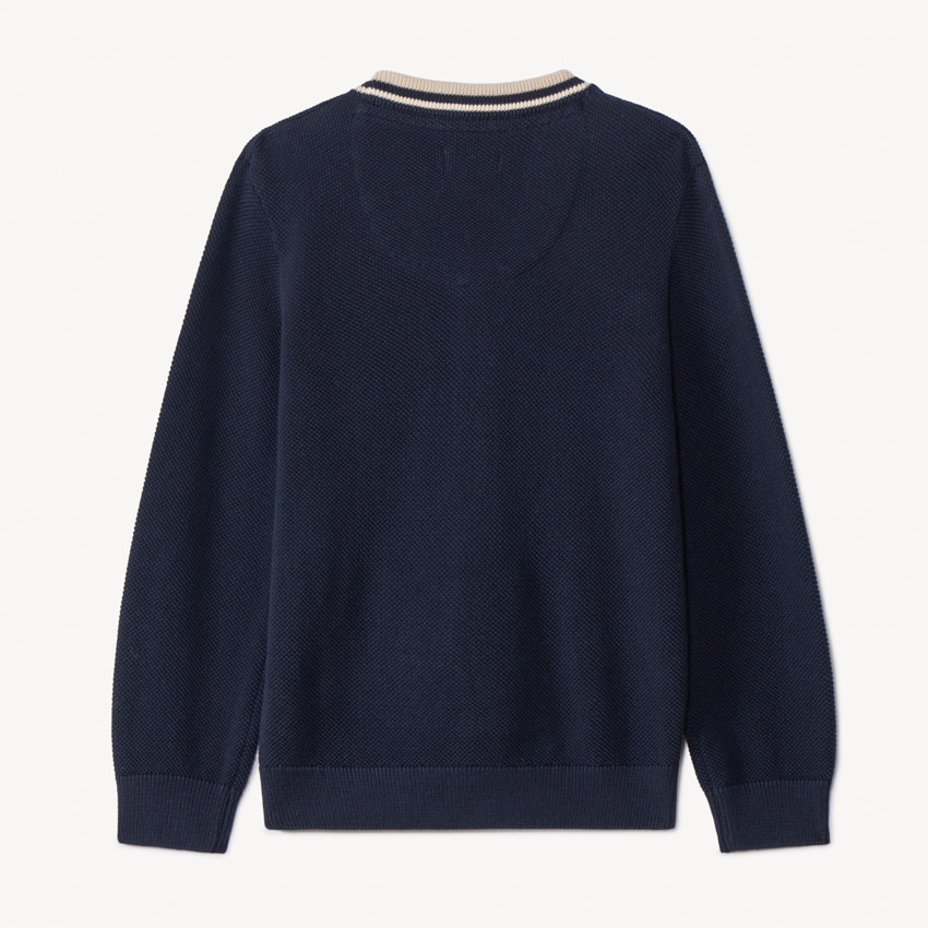 Gilet de punto liso con acabado de canalé para niño 