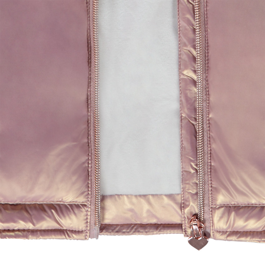 Doudoune en toile brillante doublure microsherpa pour fille 