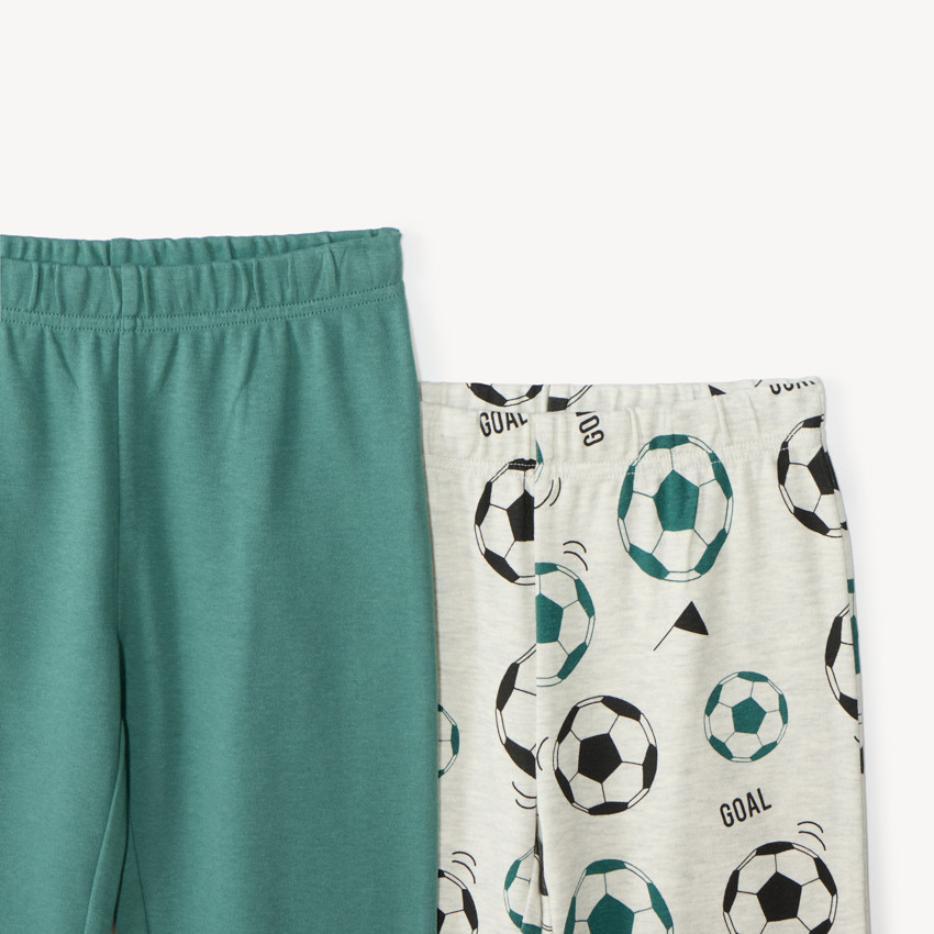 Conjunto de 2 pijamas largos para niño con estampado de fútbol 