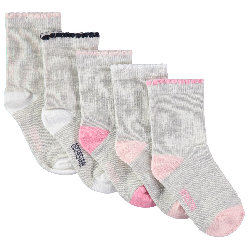 Juego de 2 pares de calcetines variados con canalé de festón 