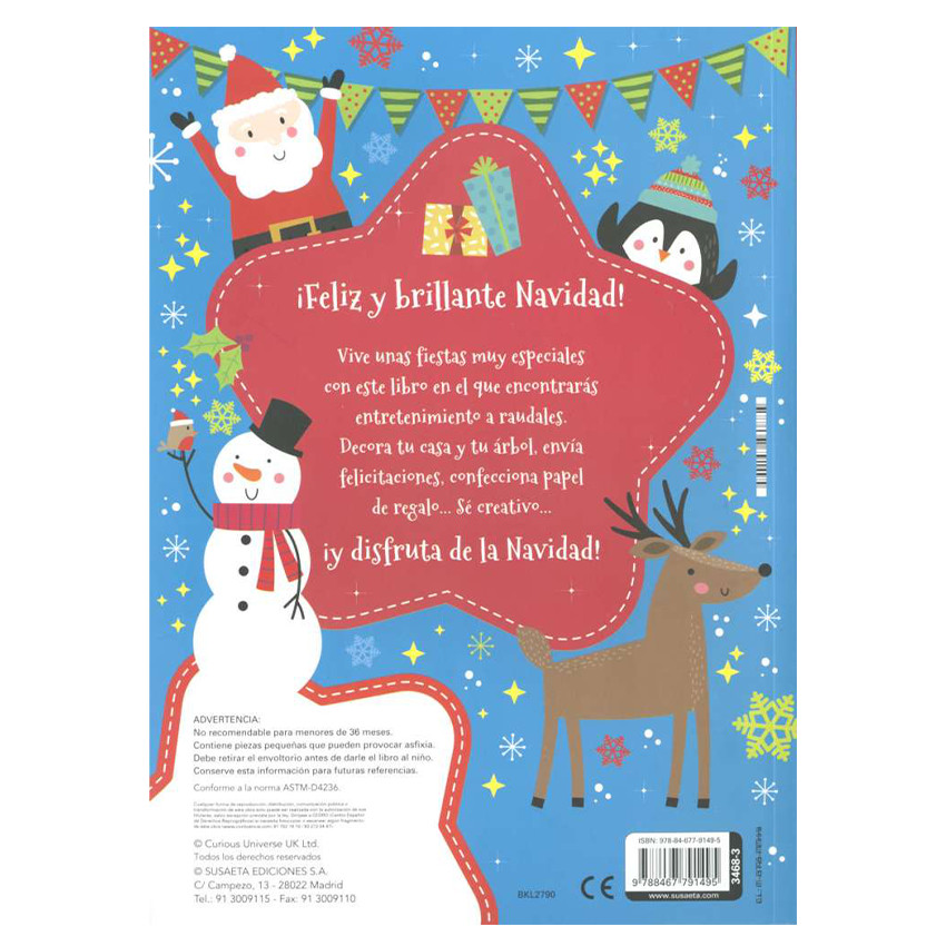 Libro de actividades y manualidades Feliz Navidad +4años 