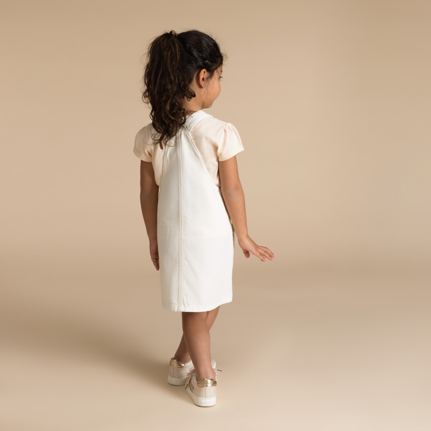 Pichi liso de denim con bolsillos para niña 