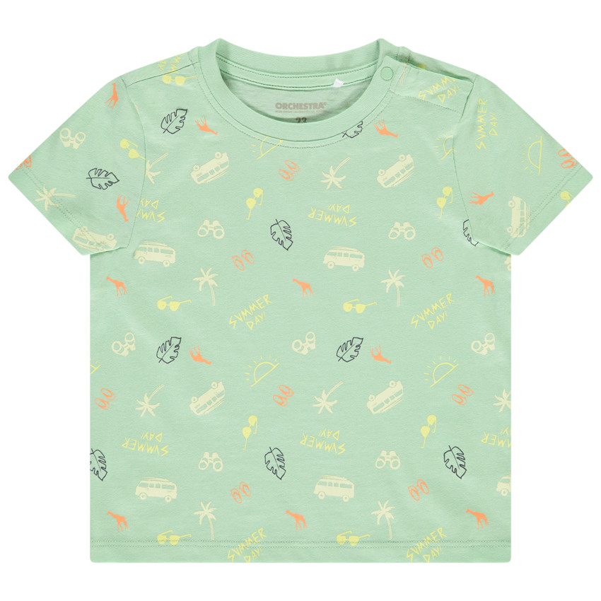 Camiseta de manga corta estampada para bebé niño 