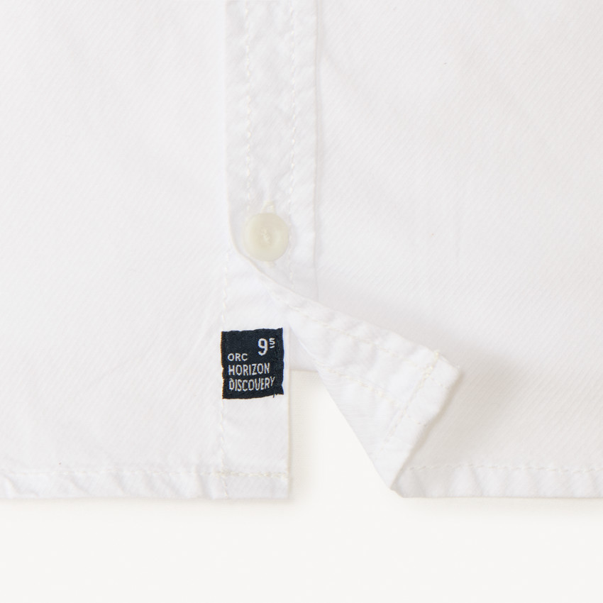 Camisa de popelina de manga corta lisa para niño 