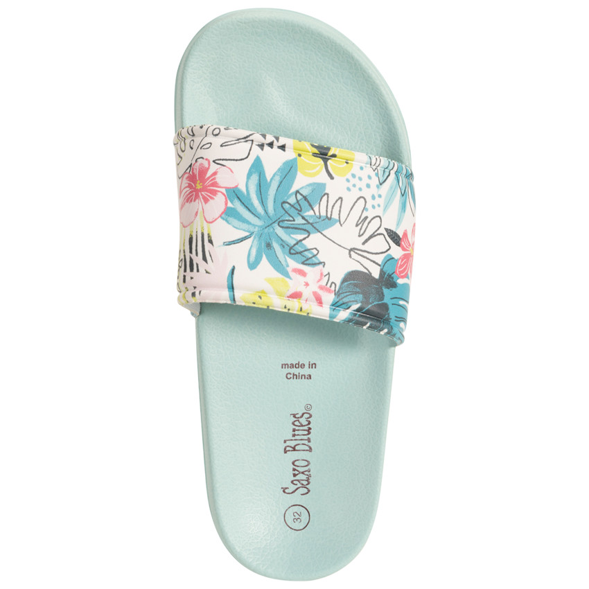 Mules con correa estampado de hojas para niña con tira según la edad 