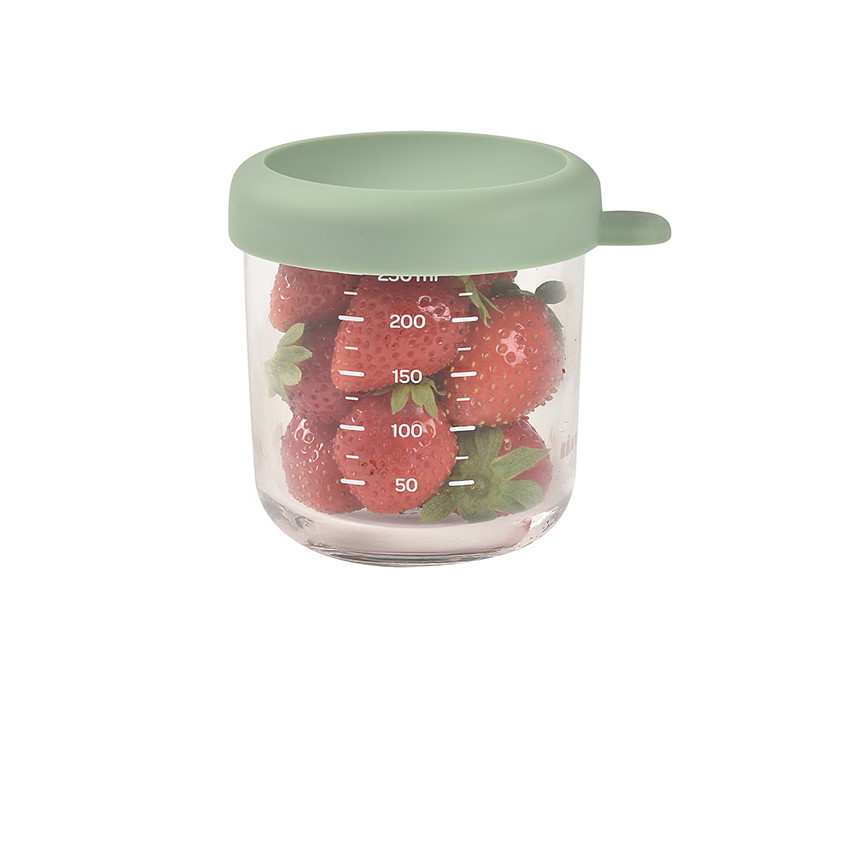 Tarro de conservación de vidrio 250ml verde salvia 