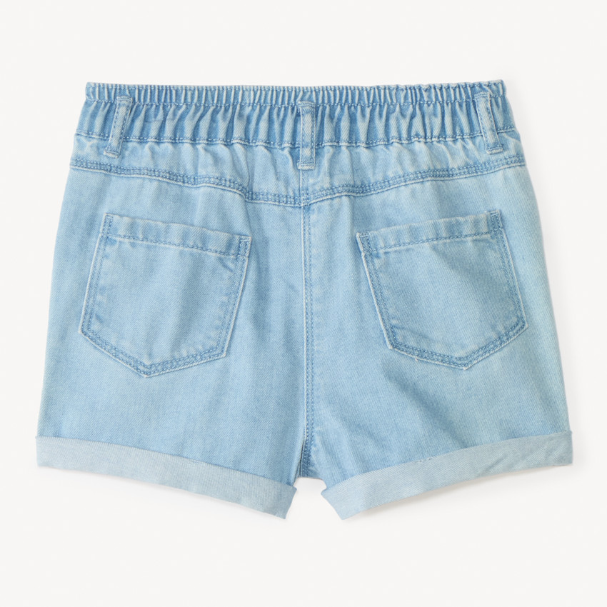 Short de mezclilla con bordado de fresas y cerezas para niña 